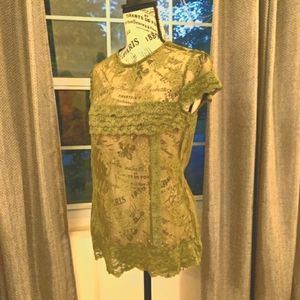 Lace Top with Ruffle Detail